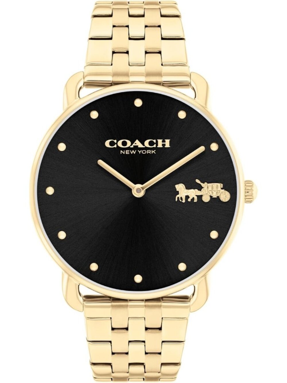 Women's Gold Black Sophisticated Elegance with Iconic Logo Detail Wrist Watches